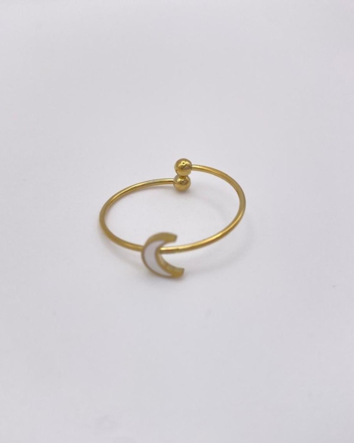 ANILLO AJUSTABLE LUNA NACARADA - ACERO INOXIDABLE