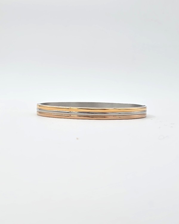 PULSERA RÍGIDA TRIPLE COLOR - ACERO INOXIDABLE