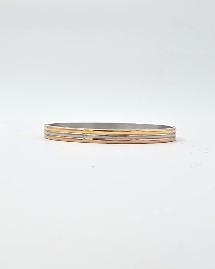 PULSERA RÍGIDA TRIPLE COLOR - ACERO INOXIDABLE