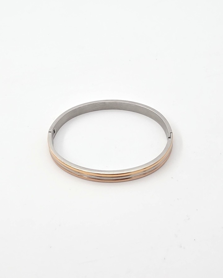 PULSERA RÍGIDA TRIPLE COLOR - ACERO INOXIDABLE