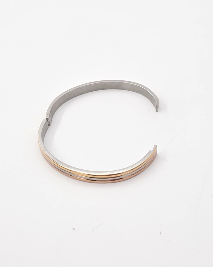 PULSERA RÍGIDA TRIPLE COLOR - ACERO INOXIDABLE