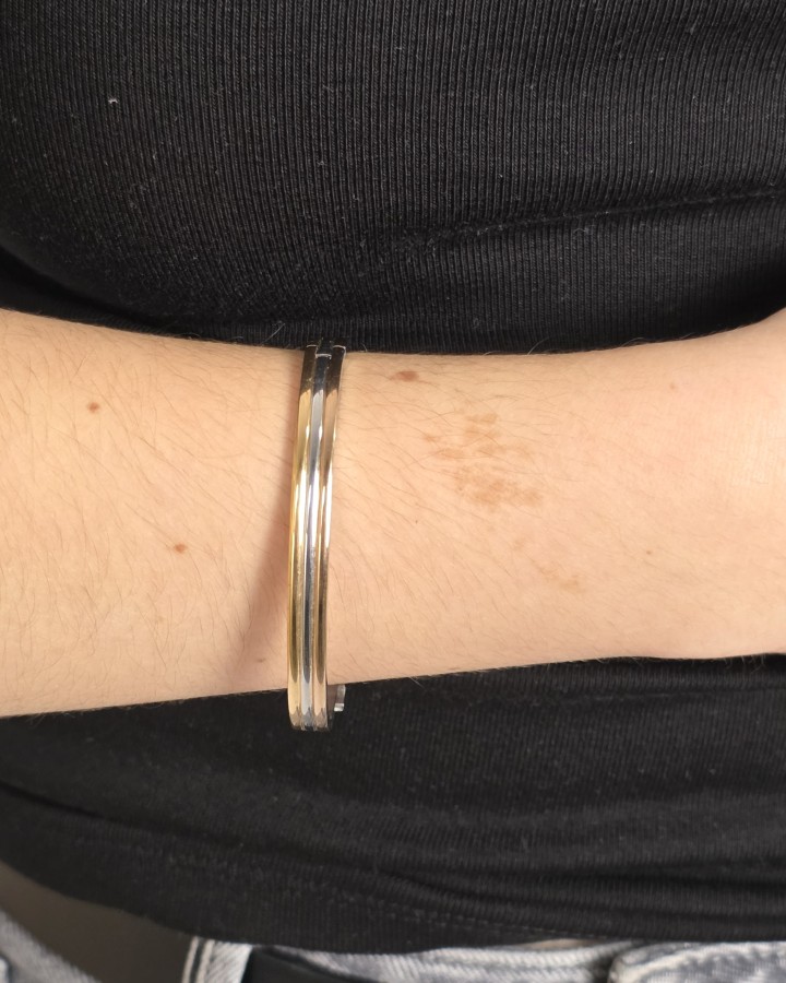 PULSERA RÍGIDA TRIPLE COLOR - ACERO INOXIDABLE