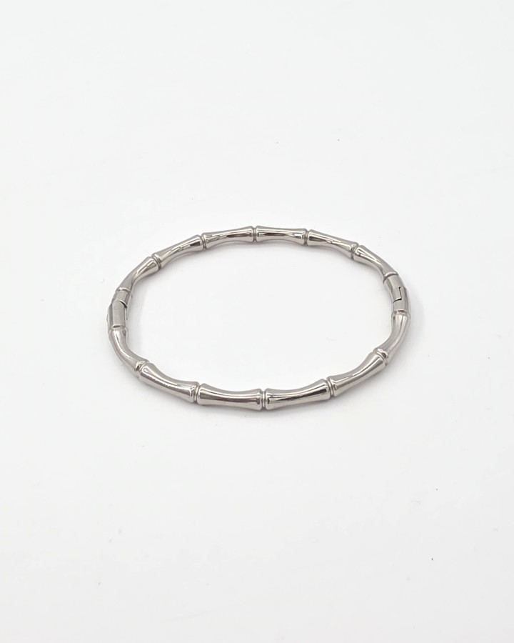 PULSERA RÍGIDA BAMBÚ - ACERO INOXIDABLE