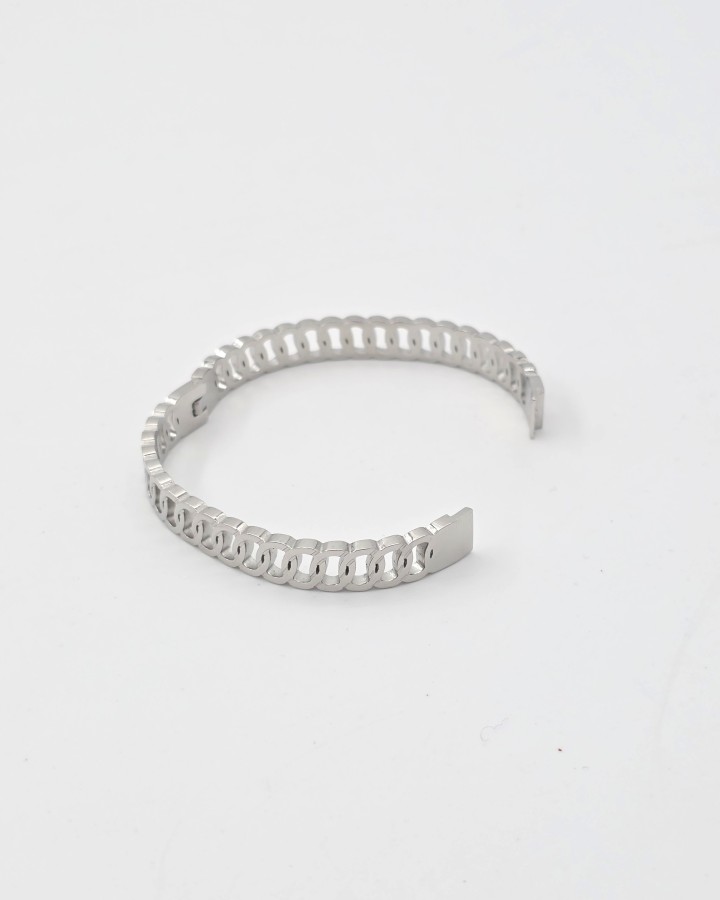 PULSERA RÍGIDA CÍRCULOS - ACERO INOXIDABLE