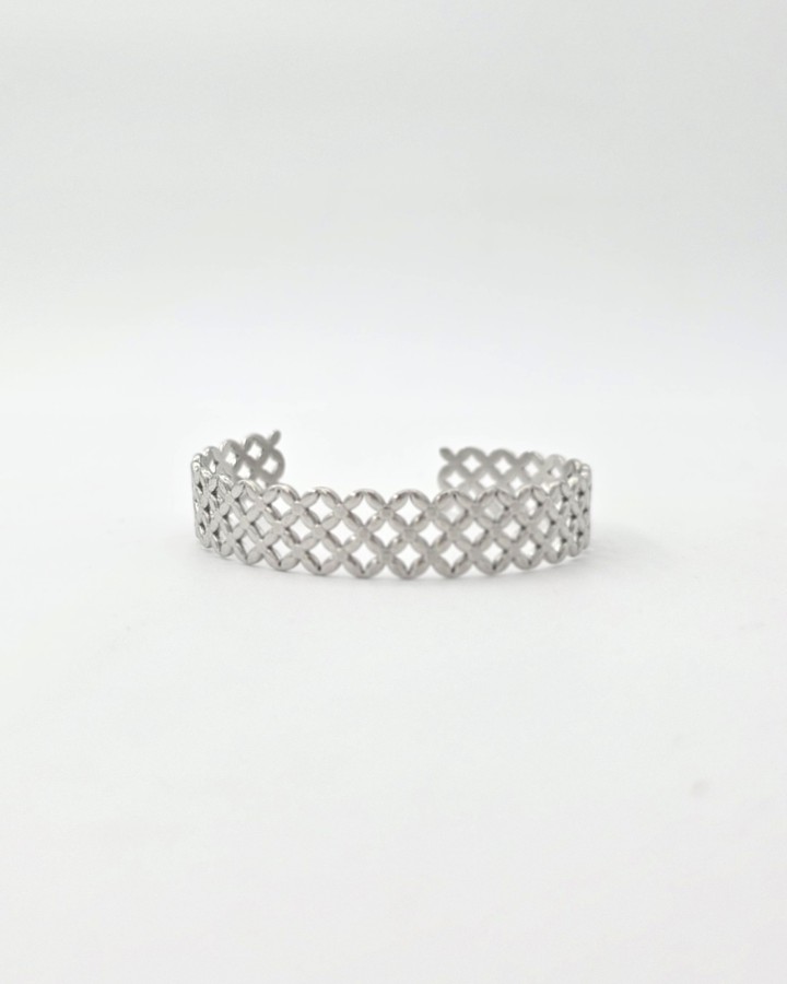 PULSERA RÍGIDA RED - ACERO INOXIDABLE