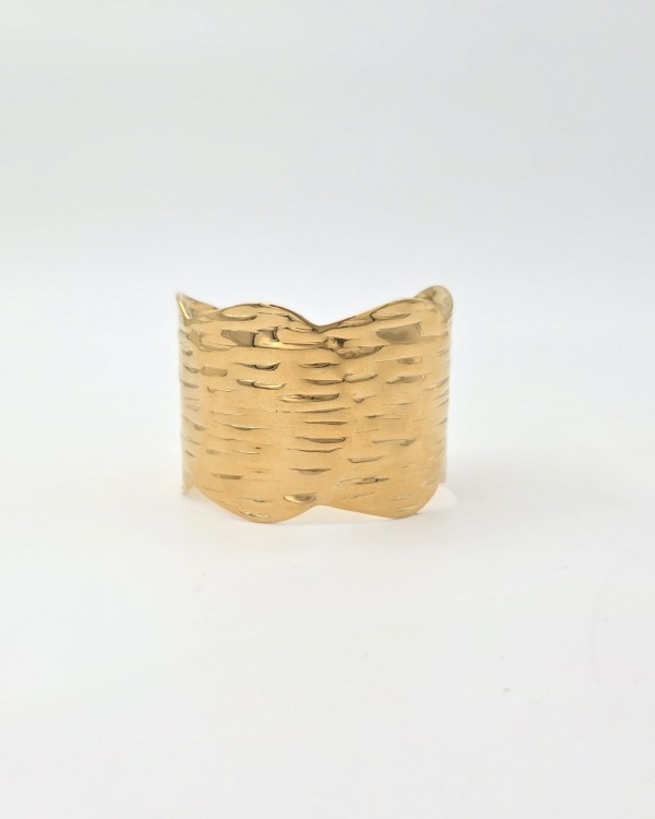 PULSERA RÍGIDA EFECTO ONDAS - ACERO INOXIDABLE