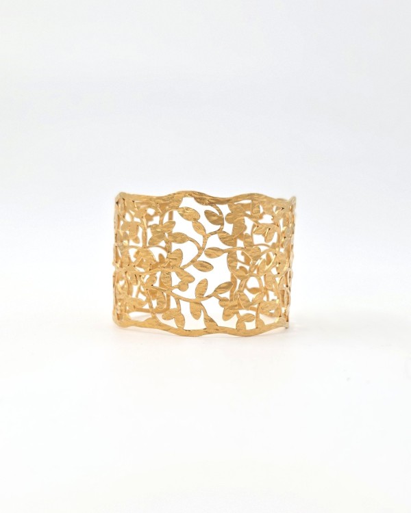 PULSERA RÍGIDA FLORAL - ACERO INOXIDABLE