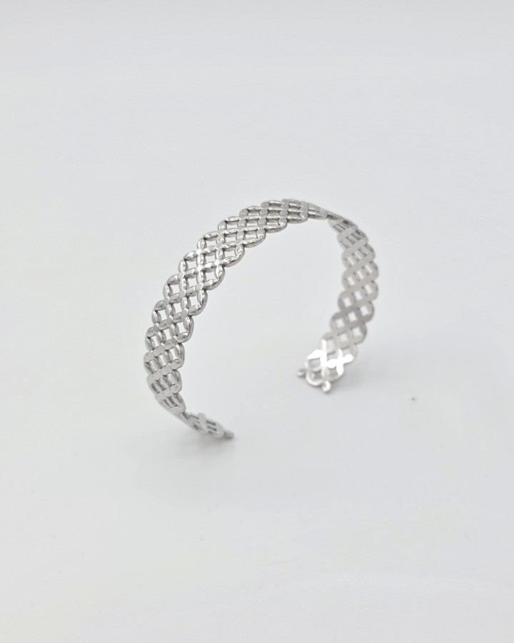 PULSERA RÍGIDA RED - ACERO INOXIDABLE