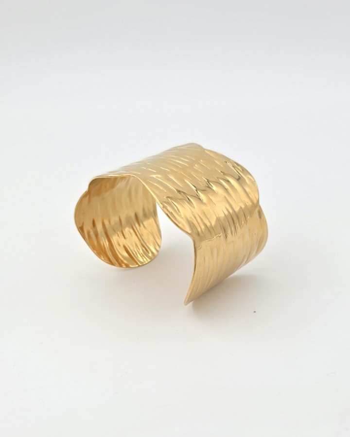 PULSERA RÍGIDA EFECTO ONDAS - ACERO INOXIDABLE