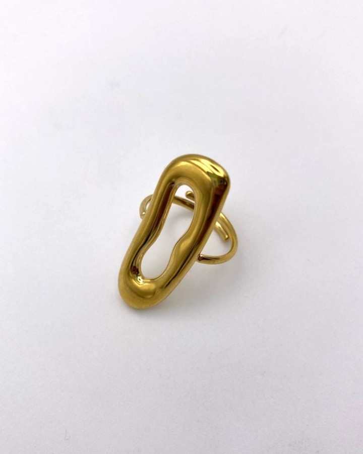 ANILLO AJUSTABLE OVAL ALARGADO - ACERO INOXIDABLE