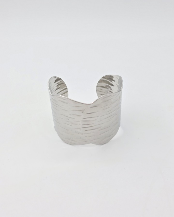 PULSERA RÍGIDA EFECTO ONDAS - ACERO INOXIDABLE