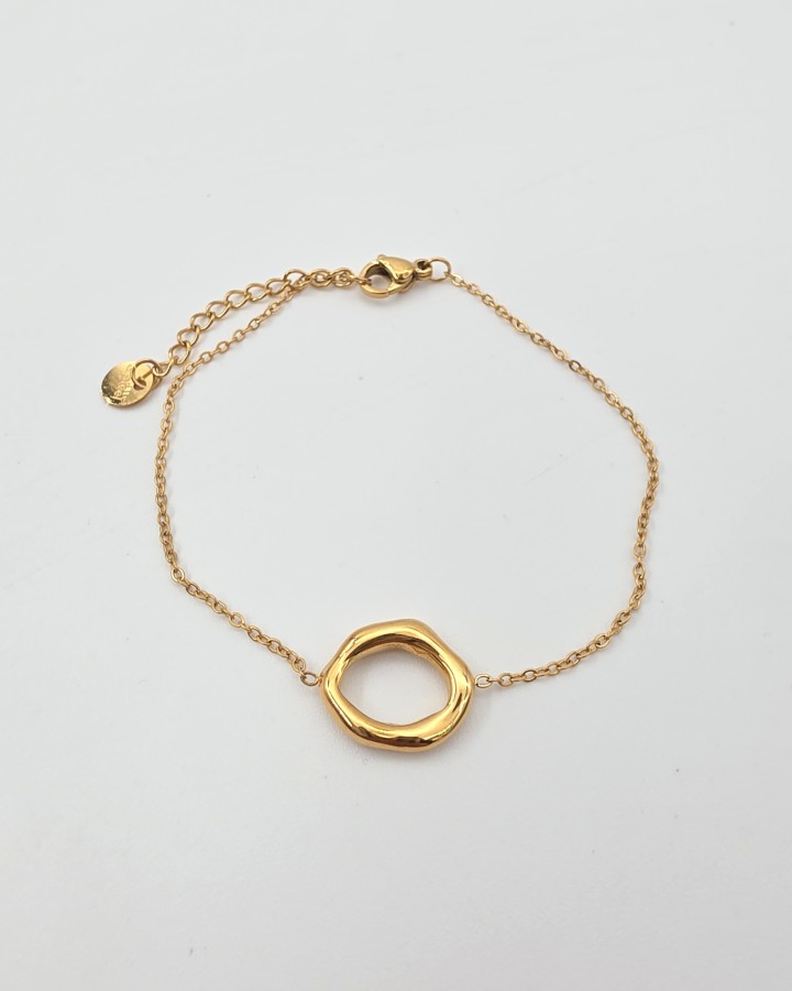 PULSERA CÍRCULO IRREGULAR- ACERO INOXIDABLE