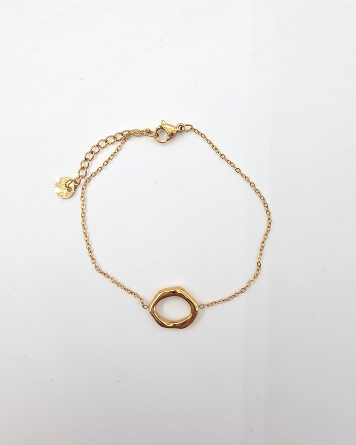 PULSERA CÍRCULO IRREGULAR- ACERO INOXIDABLE