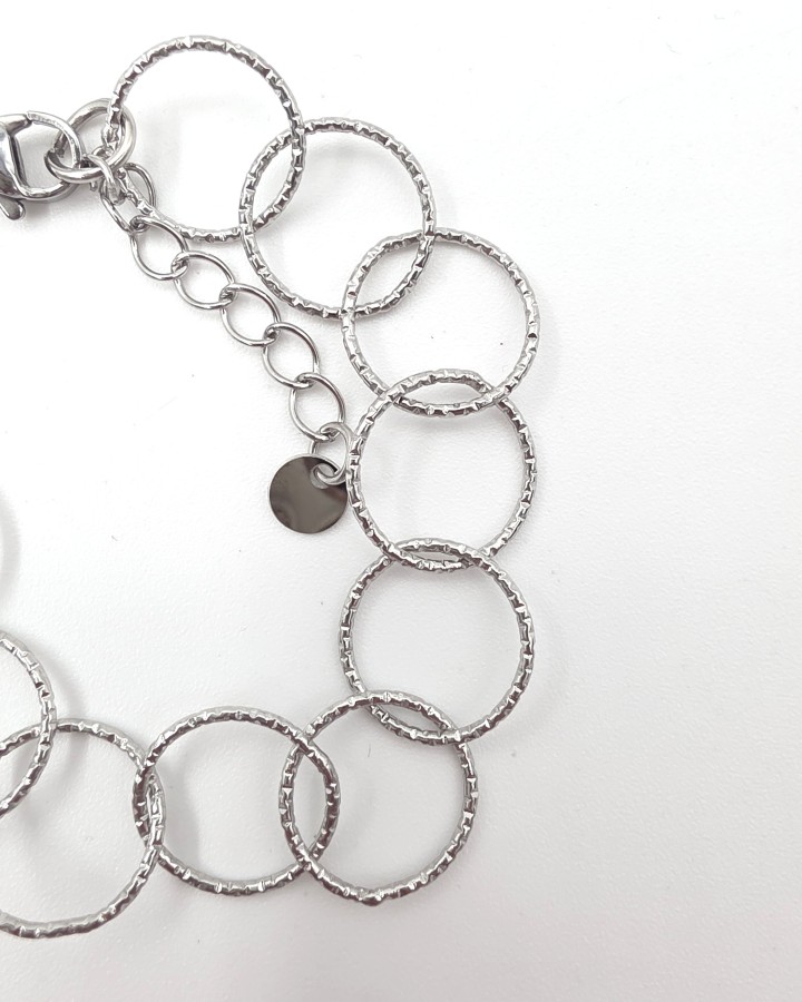 PULSERA CÍRCULOS ENTRELAZADOS - ACERO INOXIDABLE