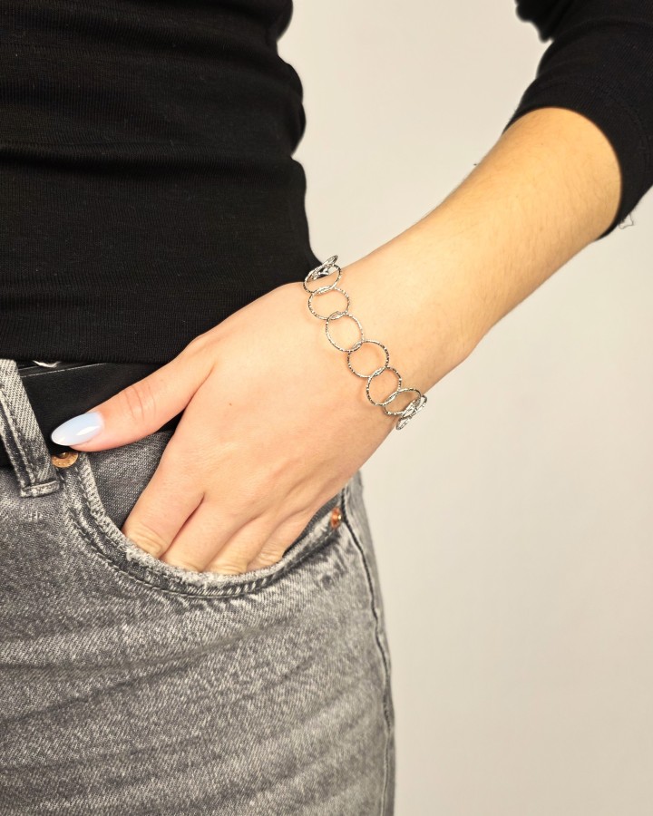 PULSERA CÍRCULOS ENTRELAZADOS - ACERO INOXIDABLE