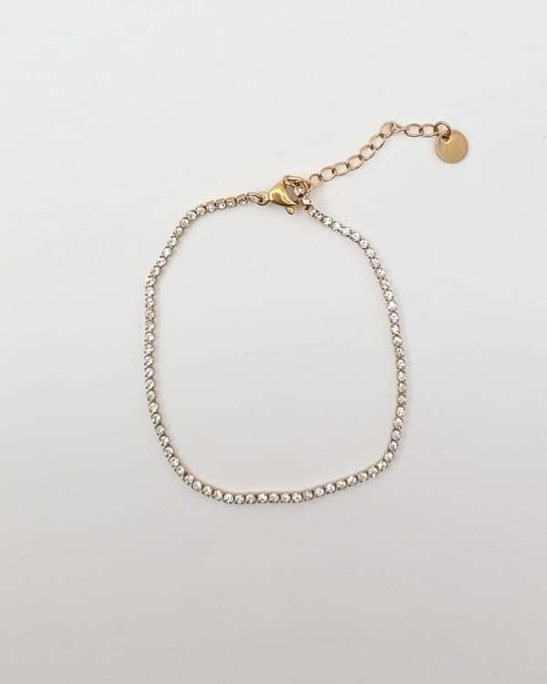 PULSERA CADENA BRILLANTES - ACERO INOXIDABLE