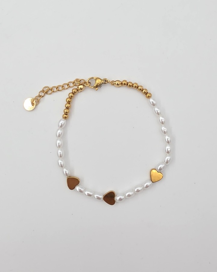 PULSERA PERLITAS - ACERO INOXIDABLE