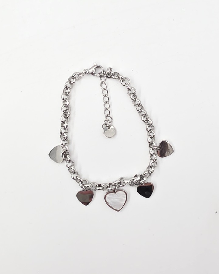 PULSERA CORAZONES - ACERO INOXIDABLE