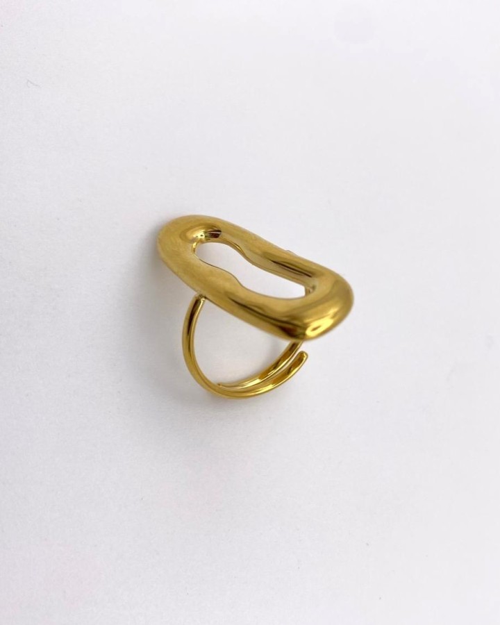ANILLO AJUSTABLE OVAL ALARGADO - ACERO INOXIDABLE