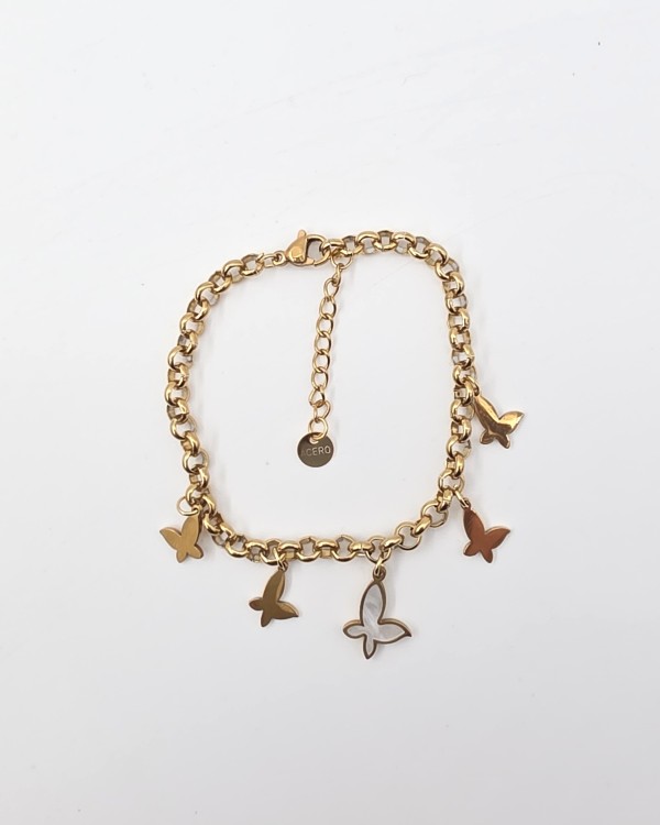 PULSERA MARIPOSAS - ACERO INOXIDABLE