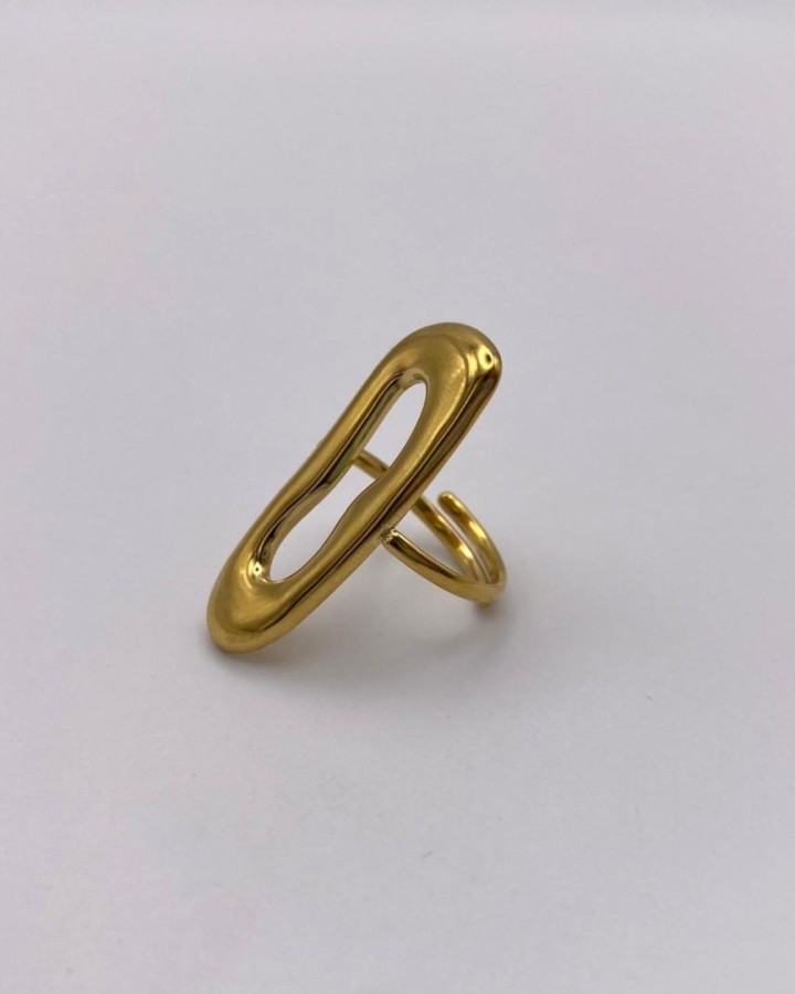 ANILLO AJUSTABLE OVAL ALARGADO - ACERO INOXIDABLE