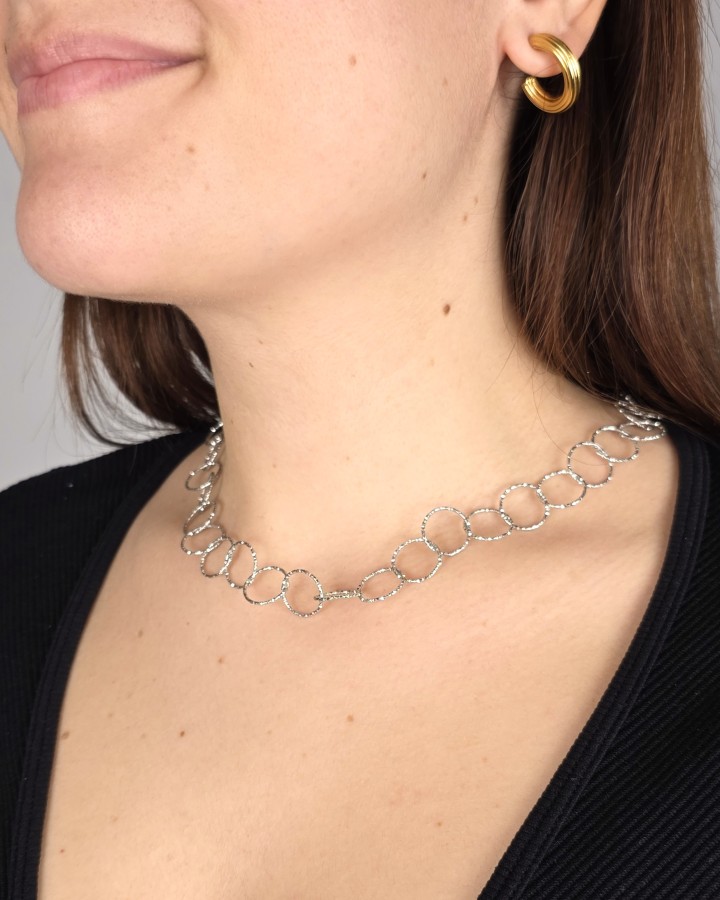 COLLAR CÍRCULOS ENTRELAZADOS - ACERO INOXIDABLE