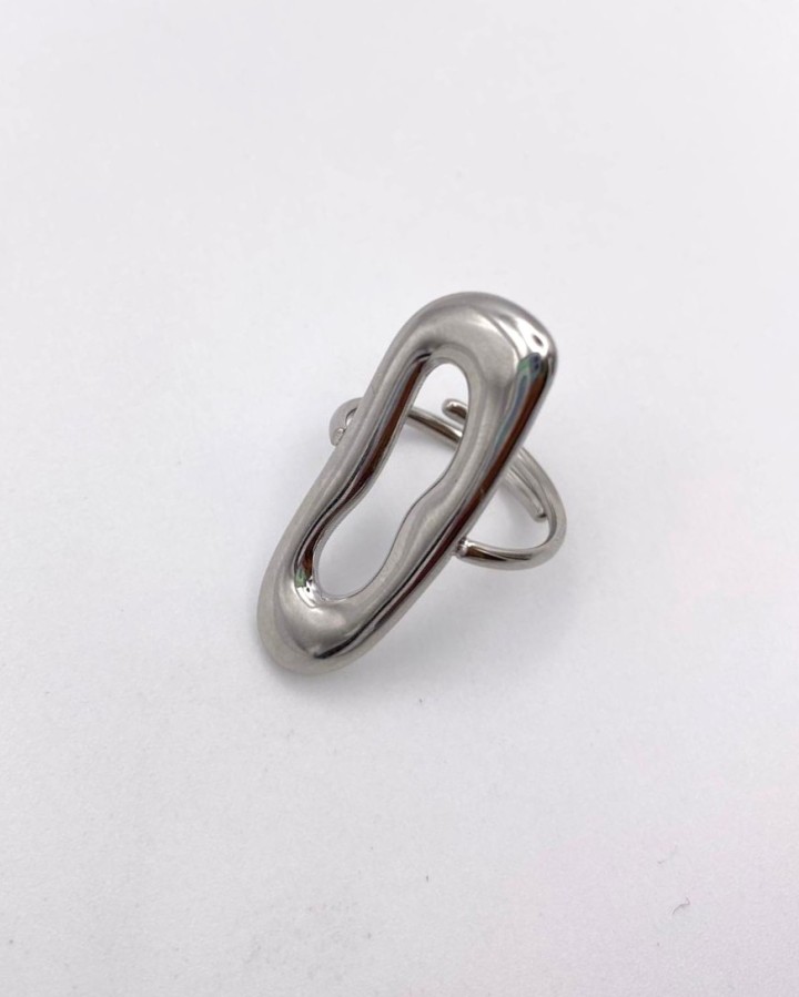 ANILLO AJUSTABLE OVAL ALARGADO - ACERO INOXIDABLE