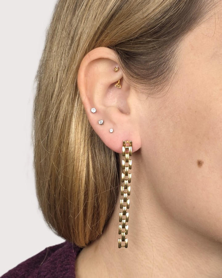 PENDIENTES LARGOS CREMALLERA - ACERO INOXIDABLE