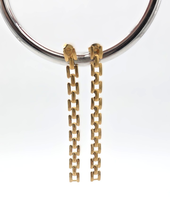 PENDIENTES LARGOS CREMALLERA - ACERO INOXIDABLE