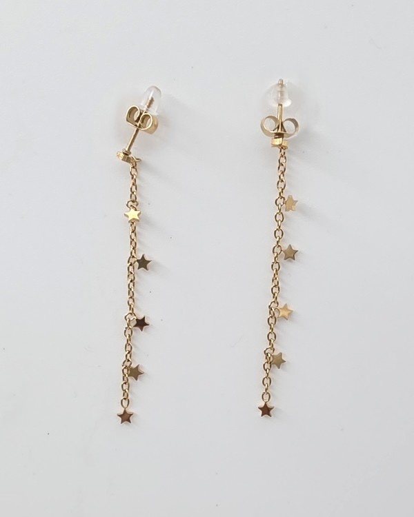 PENDIENTES LARGOS ESTRELLITAS - ACERO INOXIDABLE