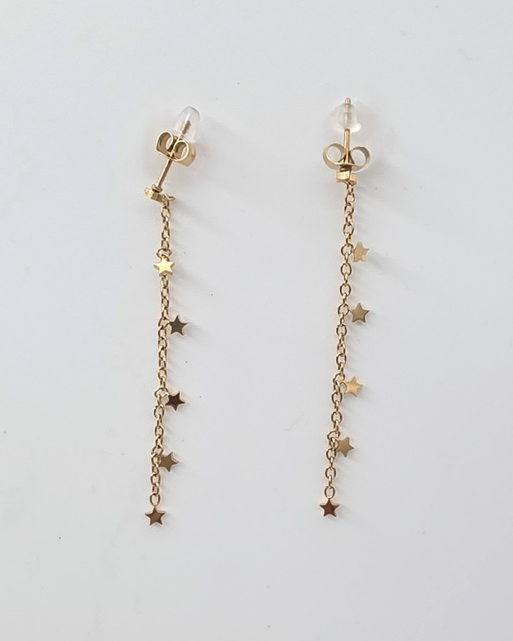 PENDIENTES LARGOS ESTRELLITAS - ACERO INOXIDABLE