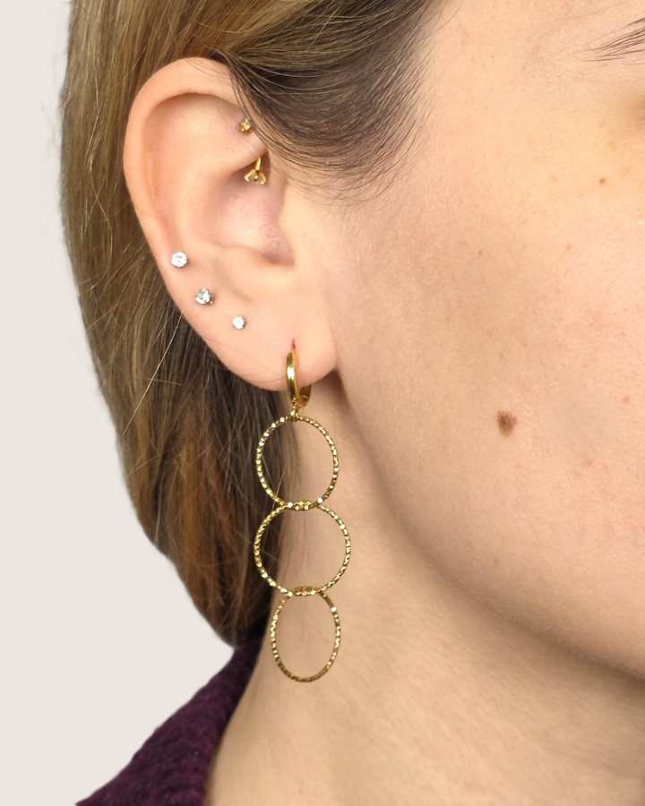 AROS PEQUEÑOS CON CÍRCULOS - ACERO INOXIDABLE