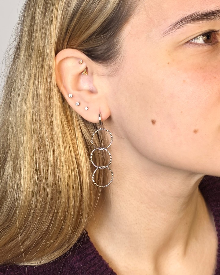 AROS PEQUEÑOS CON CÍRCULOS - ACERO INOXIDABLE