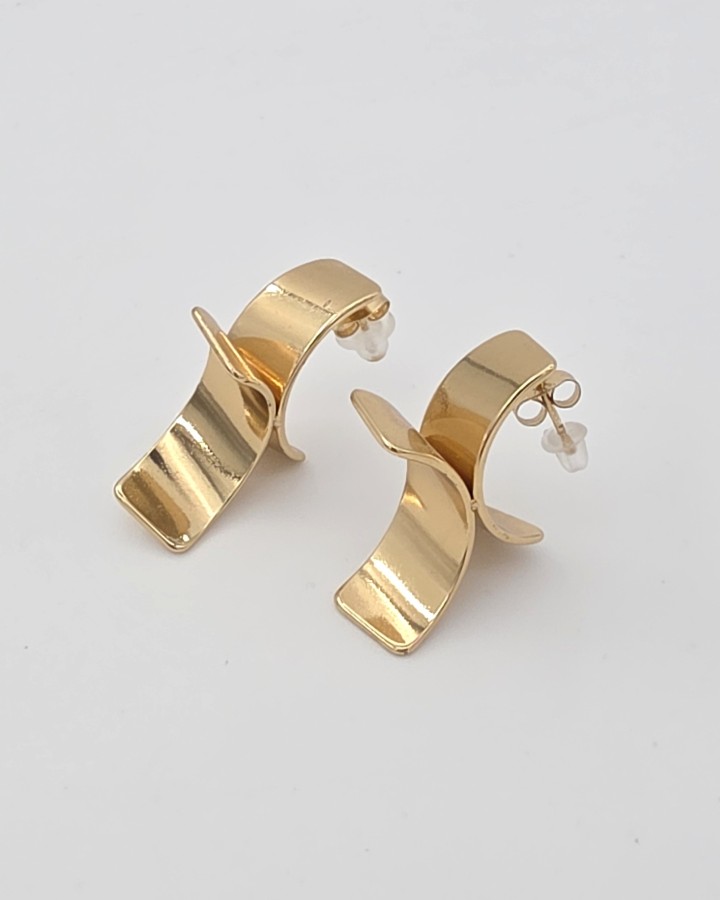 PENDIENTES SEMI CÍRCULOS - ACERO INOXIDABLE