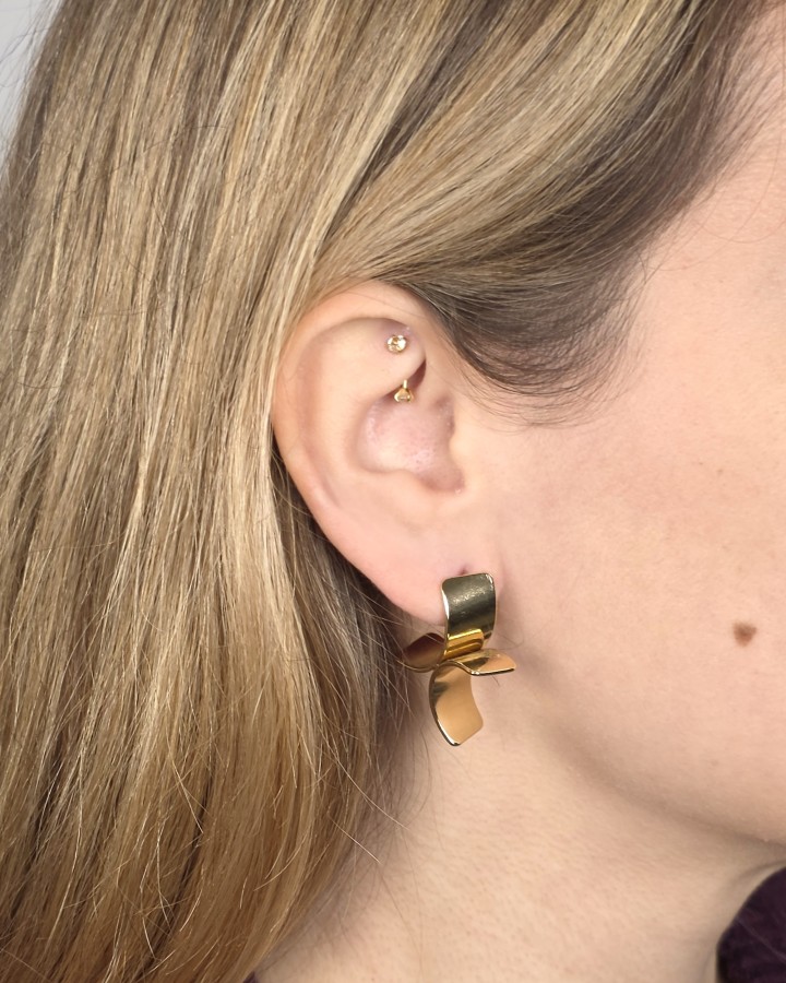 PENDIENTES SEMI CÍRCULOS - ACERO INOXIDABLE