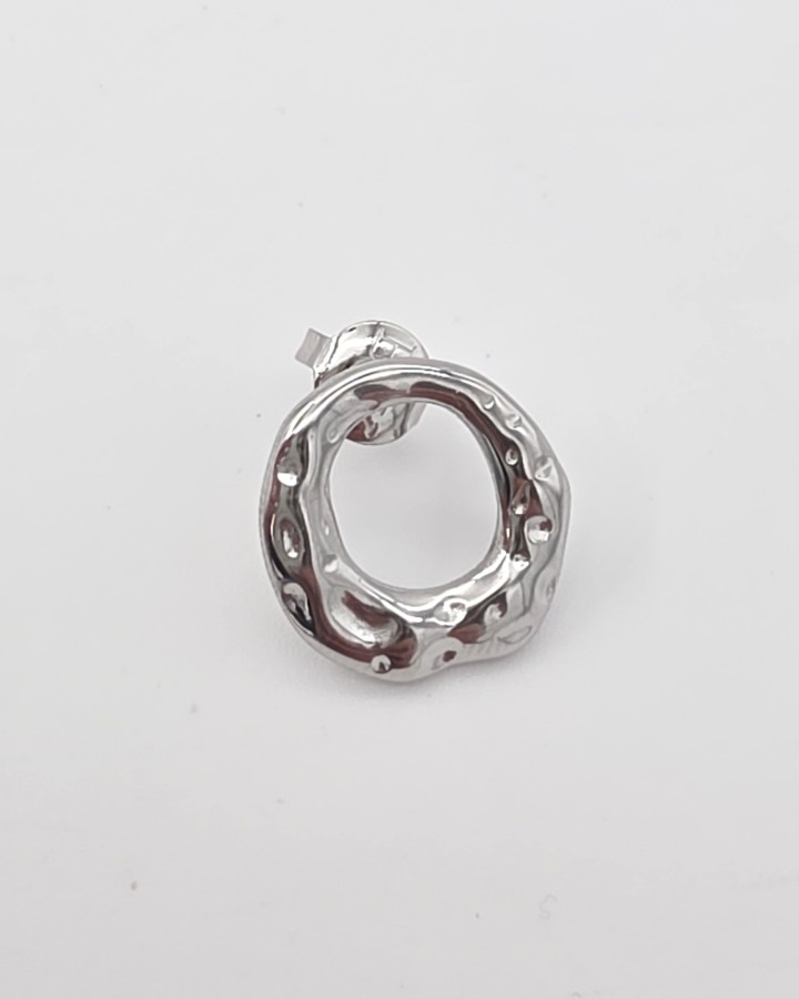 PENDIENTES CÍRCULO IRREGULAR - ACERO INOXIDABLE