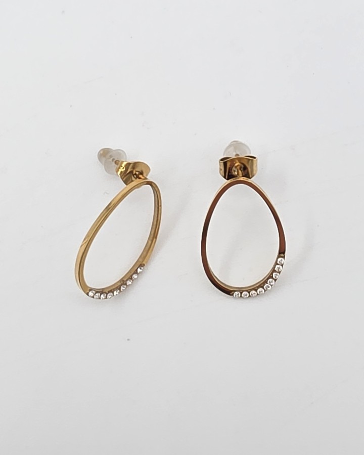 PENDIENTES ÓVALOS BRILLANTES - ACERO INOXIDABLE