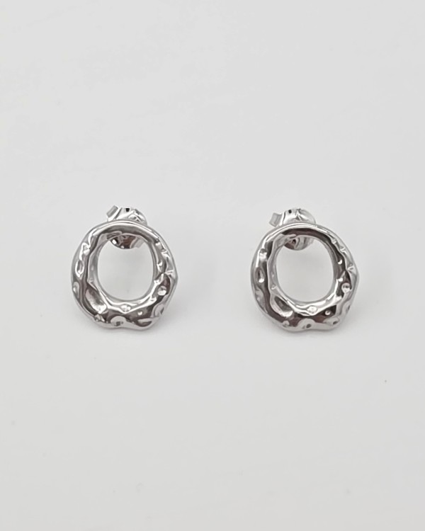 PENDIENTES CÍRCULO IRREGULAR - ACERO INOXIDABLE