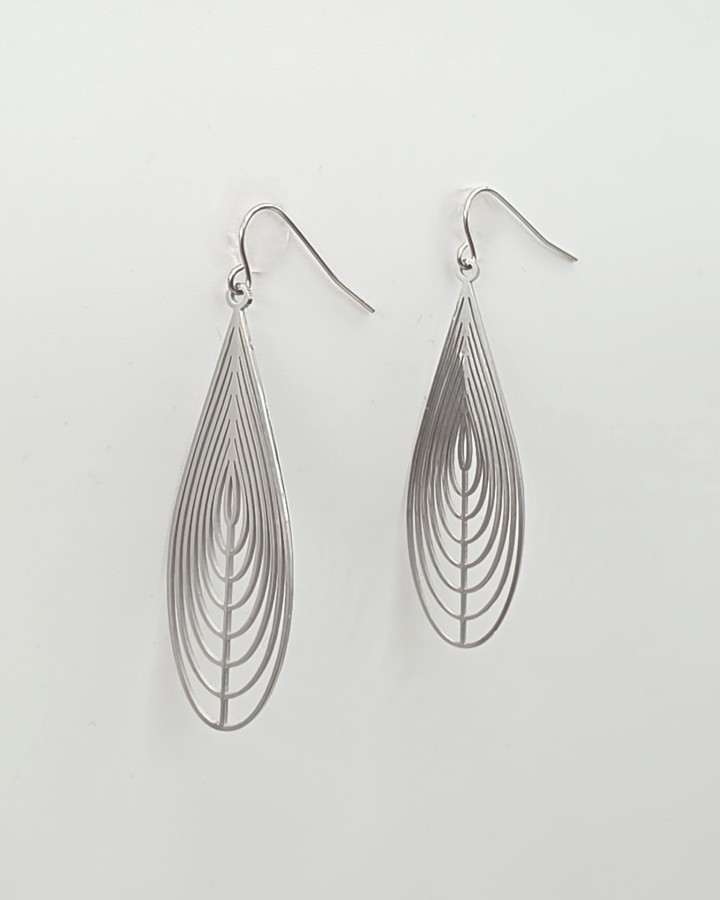 PENDIENTES LARGOS HOJA - ACERO INOXIDABLE