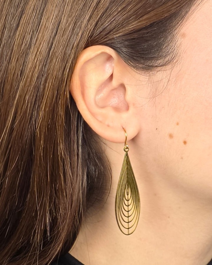 PENDIENTES LARGOS HOJA - ACERO INOXIDABLE