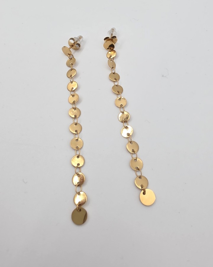 PENDIENTES LARGOS CÍRCULITOS - ACERO INOXIDABLE