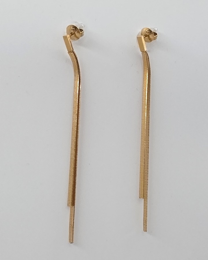 PENDIENTES LARGOS DOBLE CADENA - ACERO INOXIDABLE