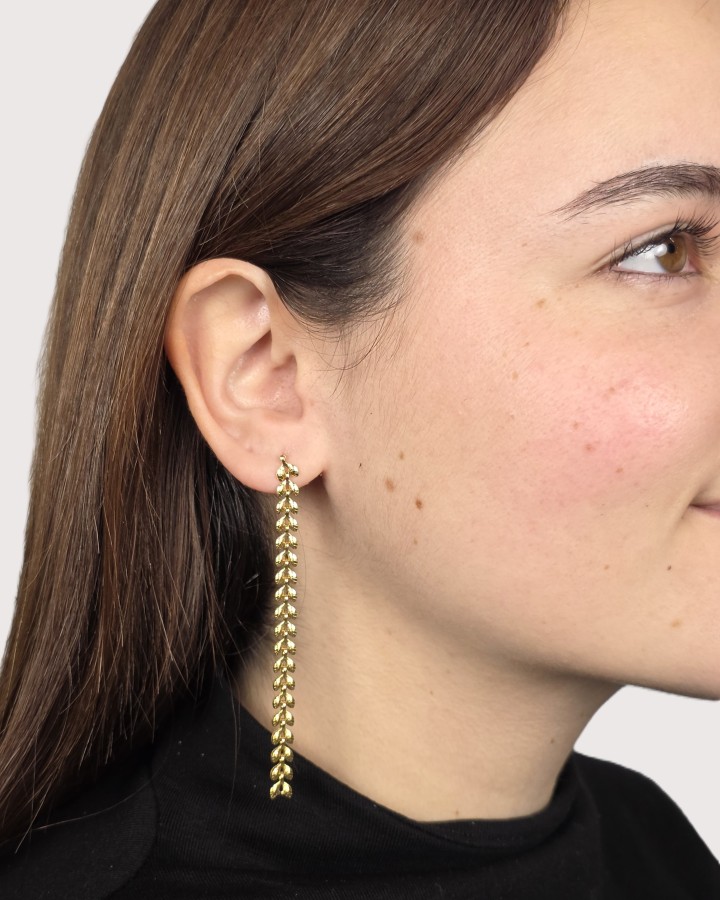 PENDIENTES LARGOS ESPIGA - ACERO INOXIDABLE