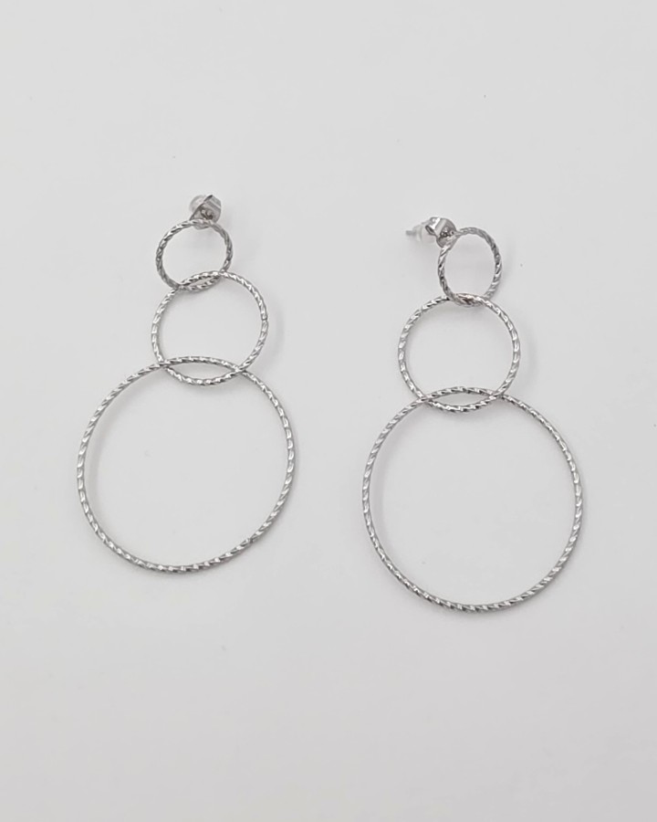 PENDIENTES LARGOS CÍRCULOS - ACERO INOXIDABLE
