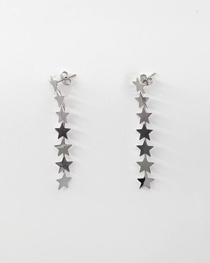 PENDIENTES LARGOS ESTRELLAS - ACERO INOXIDABLE