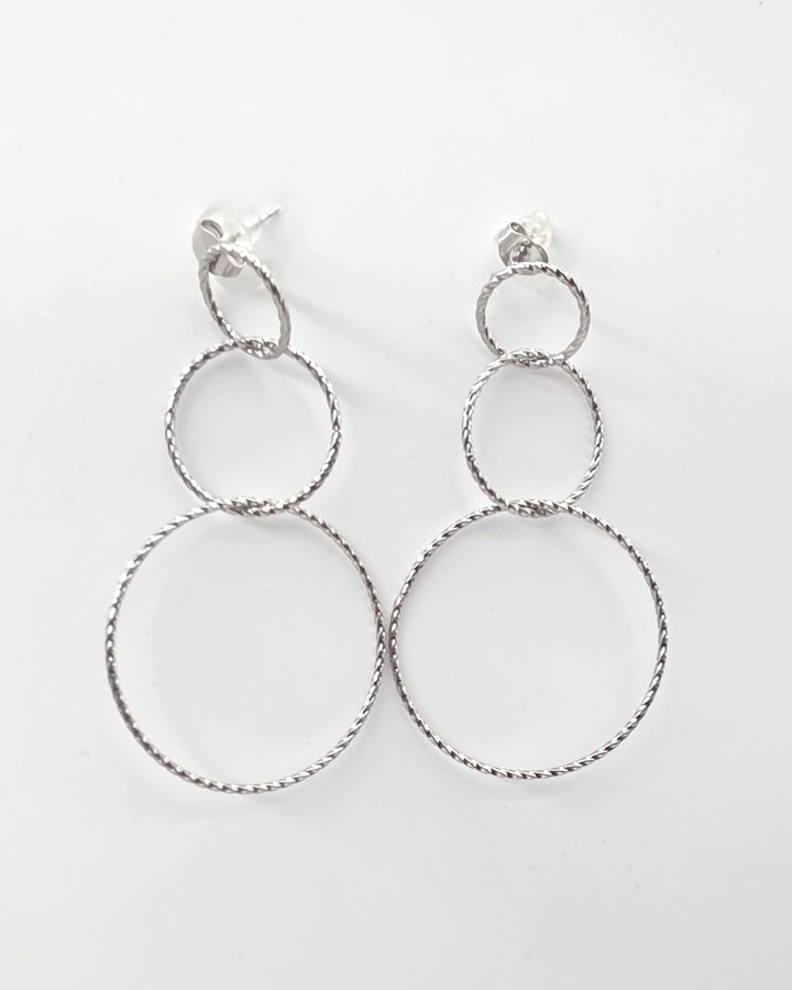 PENDIENTES LARGOS CÍRCULOS - ACERO INOXIDABLE