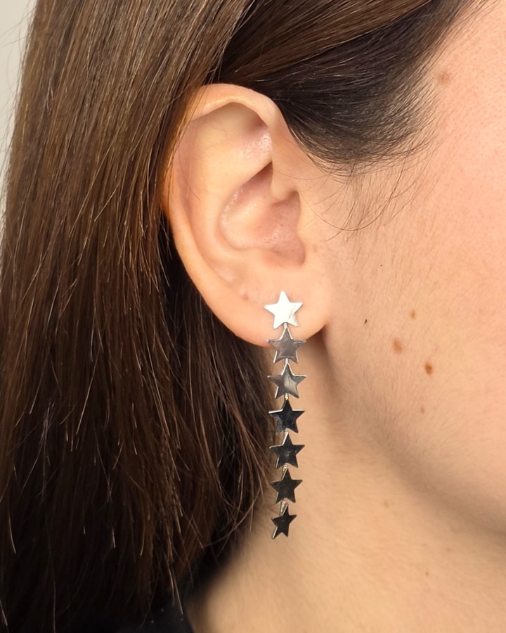 PENDIENTES LARGOS ESTRELLAS - ACERO INOXIDABLE