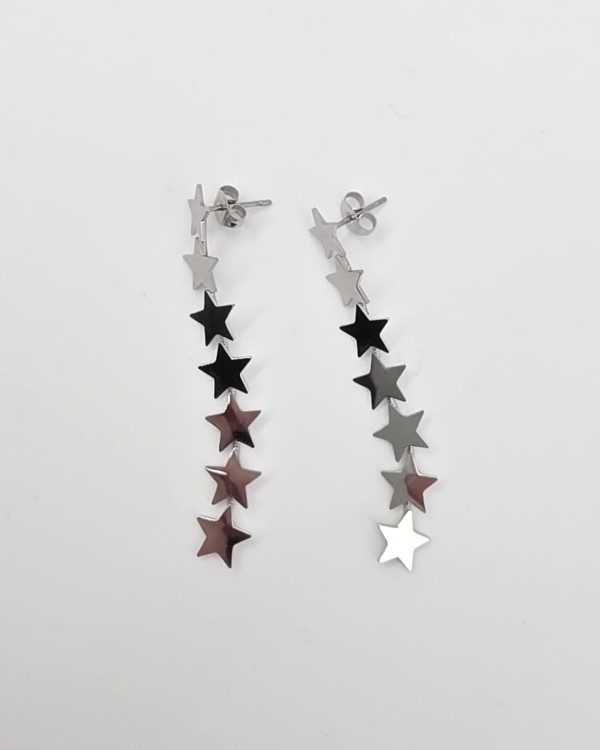 PENDIENTES LARGOS ESTRELLAS - ACERO INOXIDABLE