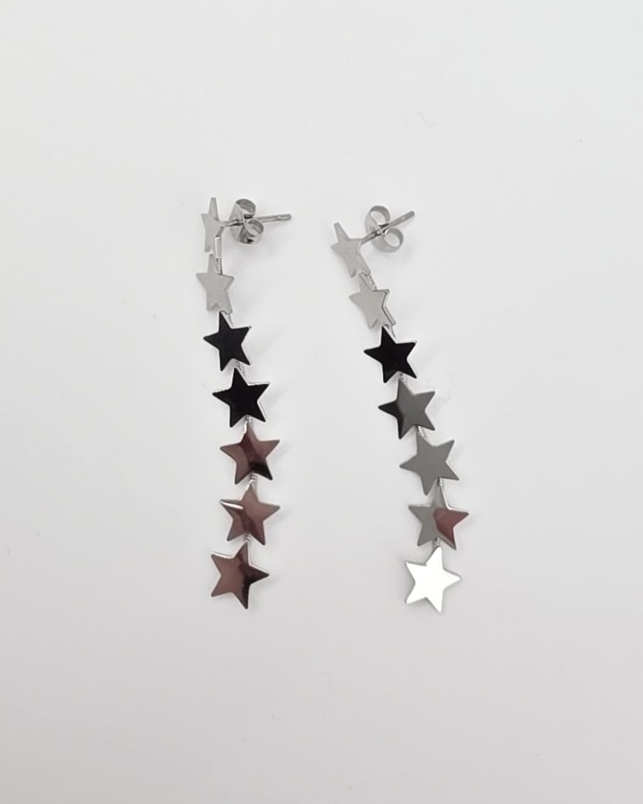 PENDIENTES LARGOS ESTRELLAS - ACERO INOXIDABLE