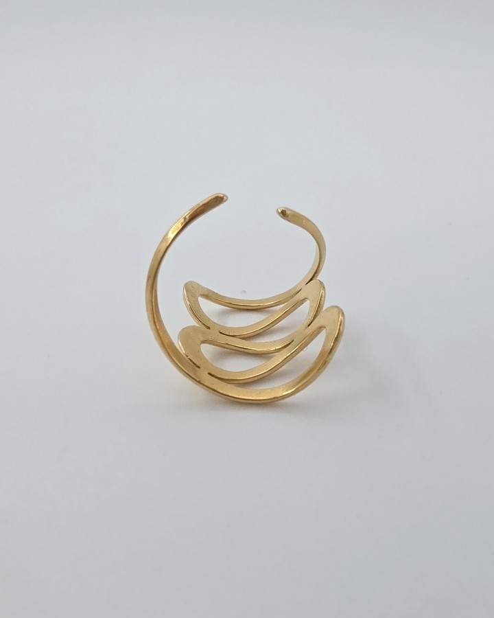 ANILLO AJUSTABLE ONDAS - ACERO INOXIDABLE
